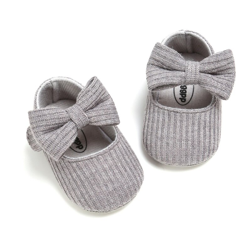 Leuke Herfst Meisje Anti-Slip Toevallige Wandelschoenen Boog Sneakers Zachte Zolen Eerste Wandelaars: H / 12-18M