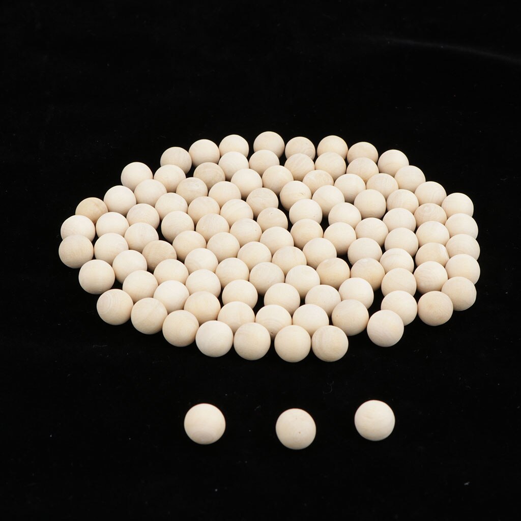 Wooden Round Ball 1cm (Bag of 100) Unfinished Natural Round Hardwood Balls