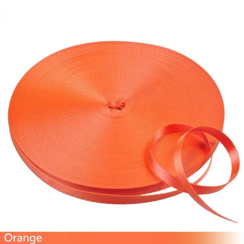 50Yards 3/8''(10mm) Colorful Strap Nylon Webbing plain weave Knapsack Strapping Sewing Bag Belt Accessories: Orange