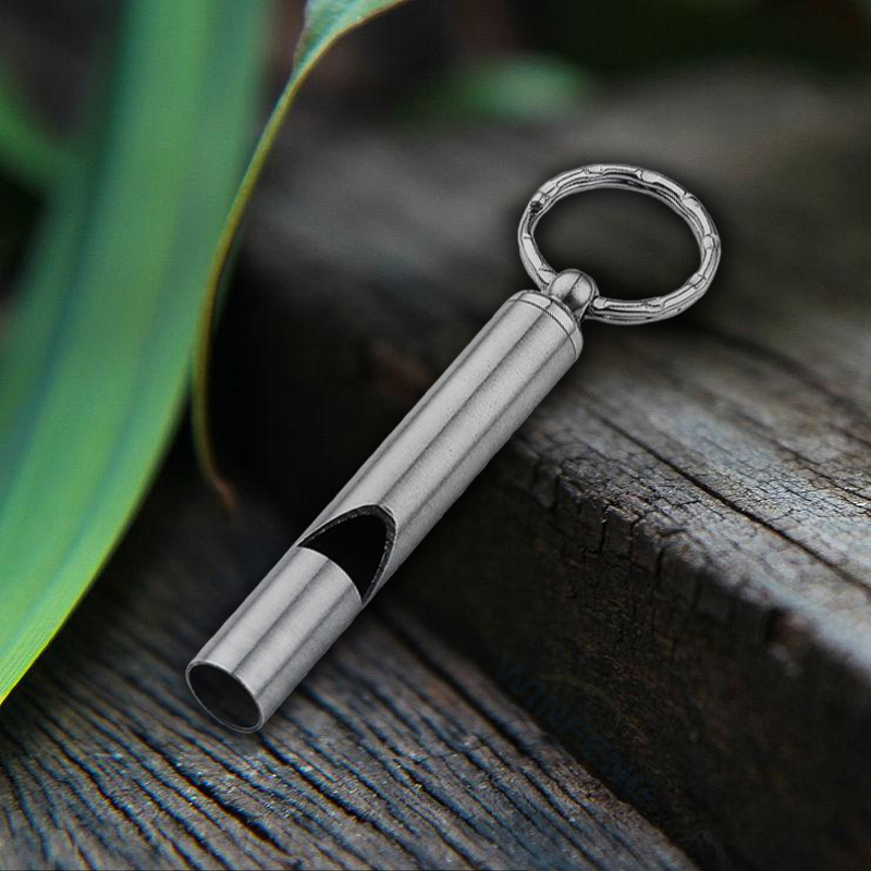 Edelstahl Hohe Dezibel Überleben Pfeife Outdoor Wandern Camping Jagd Pfeife Notfall Überleben EDC Werkzeug Schlüsselbund