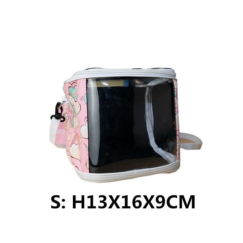 Cage de Transport d&#39;oiseaux de compagnie, sac de voyage Portable pour petits animaux, Transport de perroquets, écureuil léger et respirant, accessoires pour animaux de compagnie: Pink canvas S
