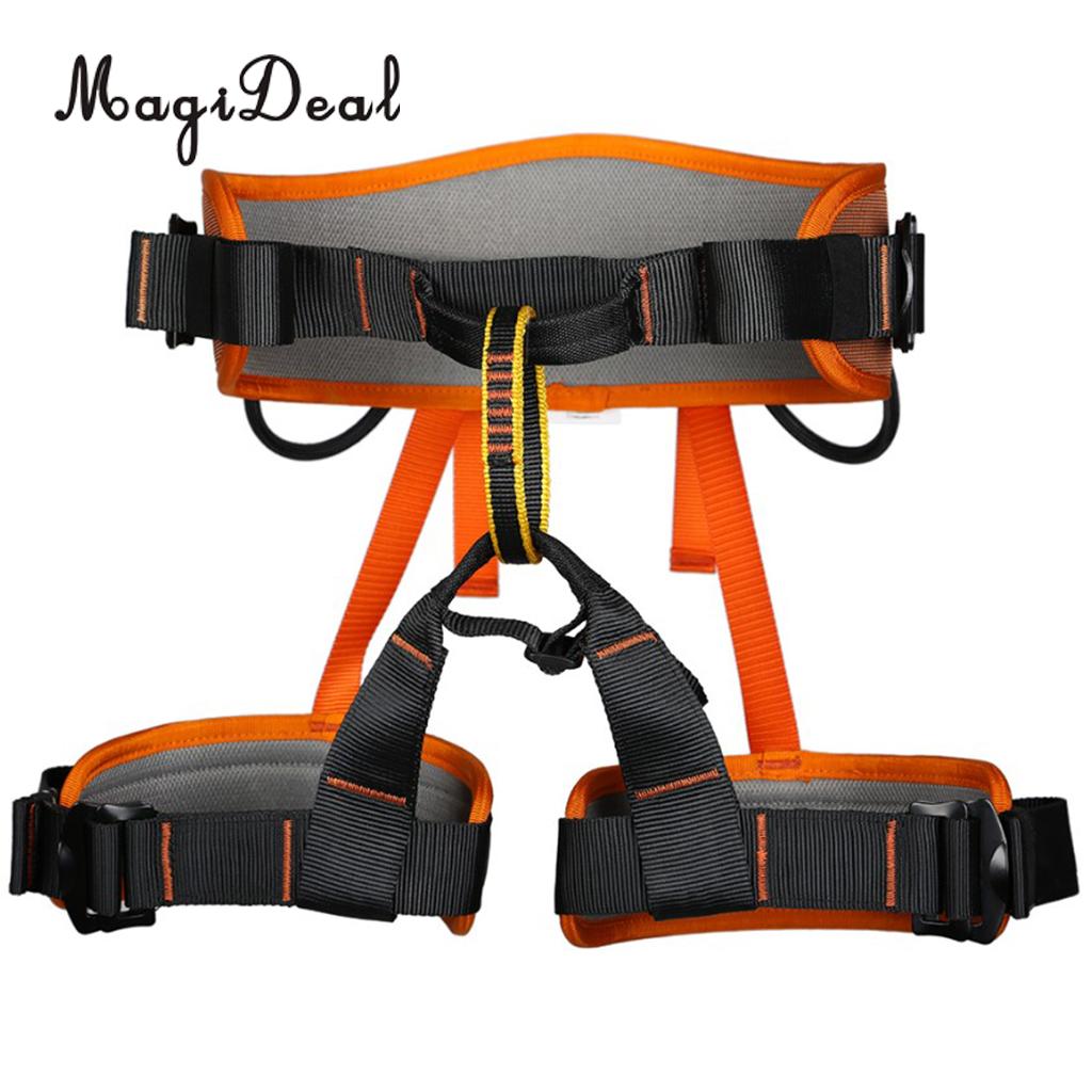 MagiDeal Mountaineering Rock Tree Climbing Harness Seat Sitting Bust Belt Gear 4 Colors for Caving Rescue Safety Rappelling: oRABGE