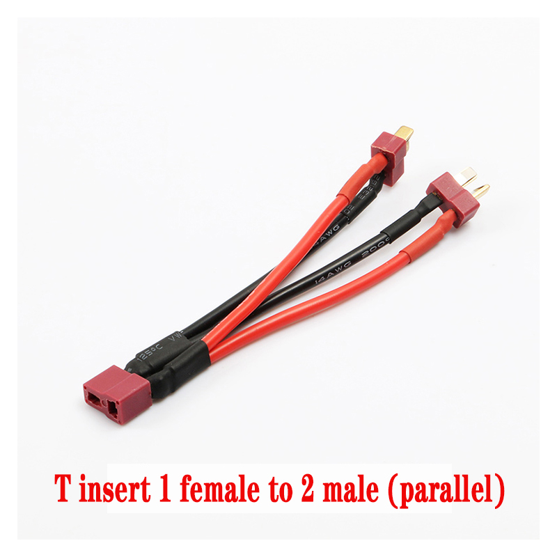 XT60 XT90 Male/Female Cable Parallel Battery Connector 3-Way 14AWG Silicone Wire Dual Extension Y Splitter for Charger Motor: Yellow