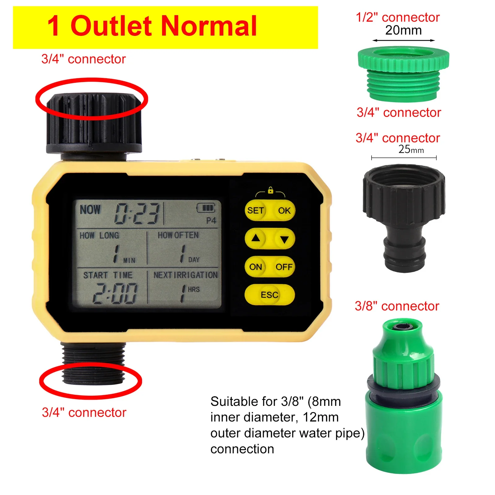 Intelligent Irrigation Watering Timer Auto Water Saving Solar Irrigation Controller Garden Lawn Plant Solar Timer: Default Title