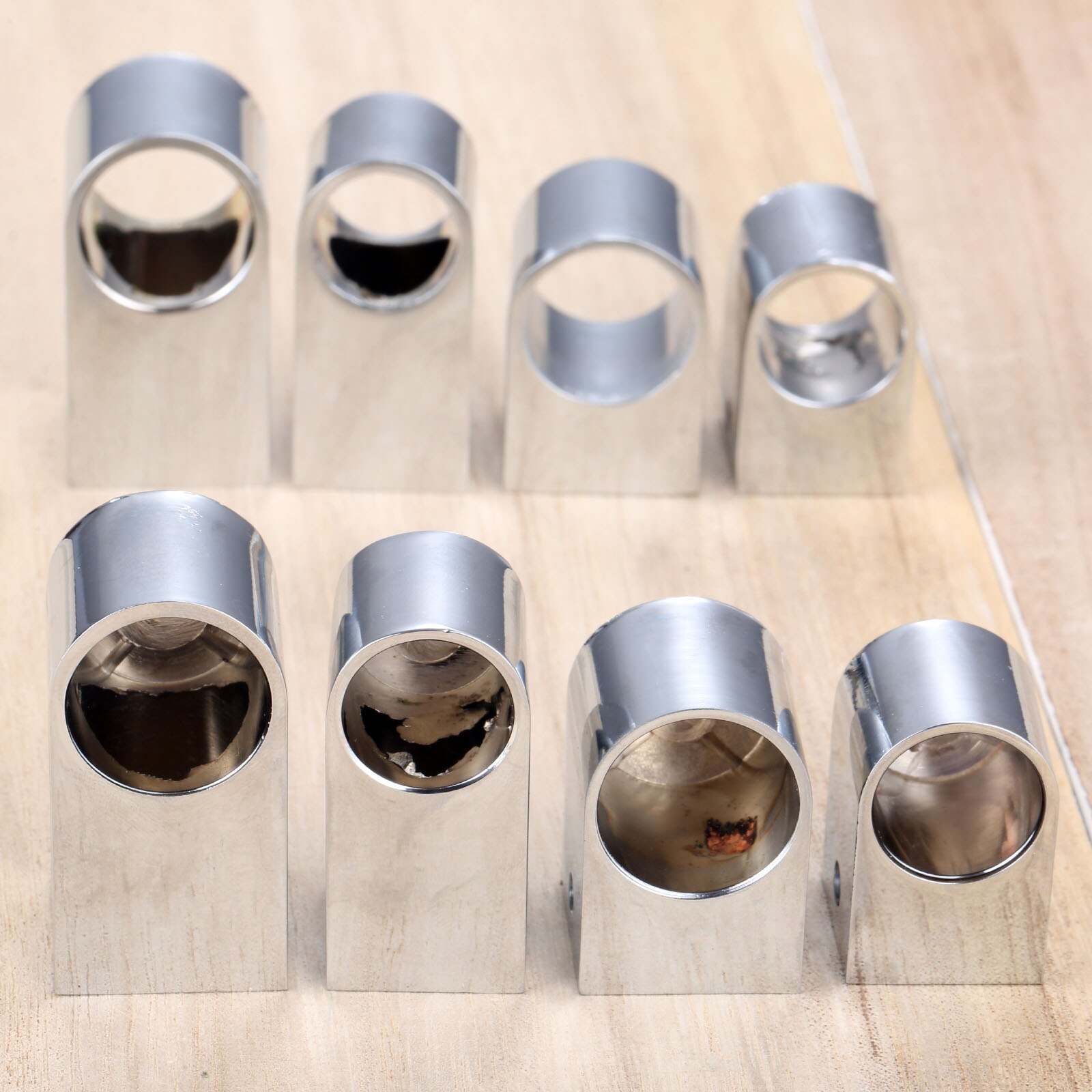 DRELD 2pcs Wardrobe Flange Seat 16/19mm Pipe Base Fixed Clamp Tube Socket Curtain Rod Closet Hanger Bracket Furniture Hardware