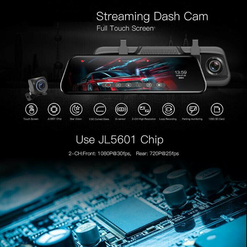 10 '' dual lens fhd 1080p auto dvr dashcam touchscreen g-sensor nachtzichtcamera dashcam videorecorder 3 e 22