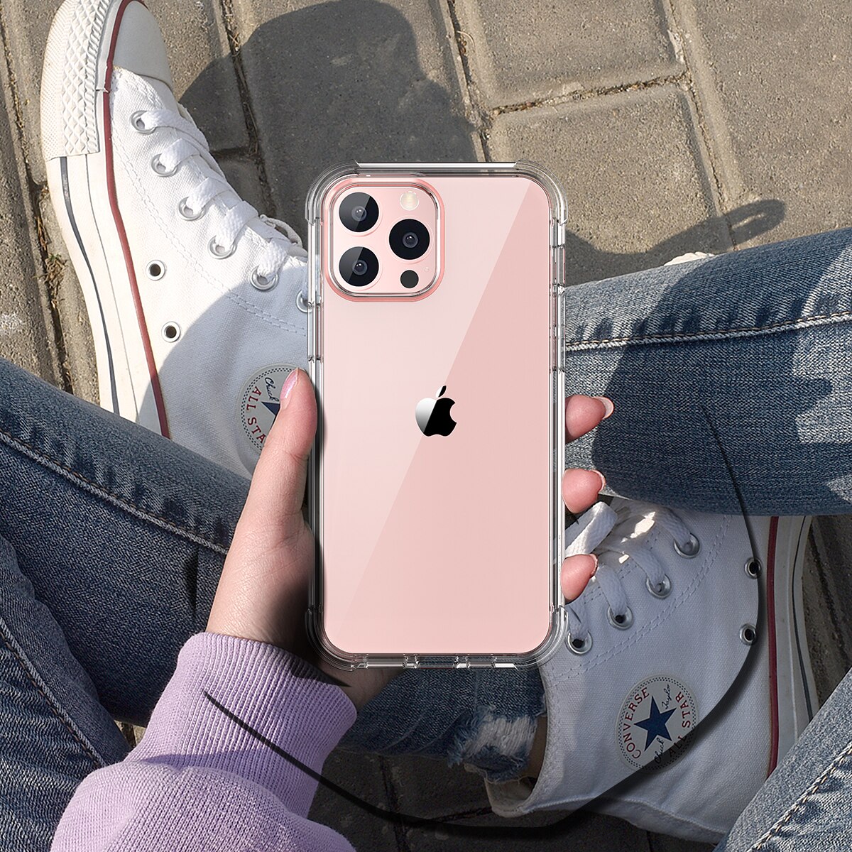 Funda transparente doble frontal + trasera de cuerpo completo 360 para iPhone 16 15 14 11 12 13 Pro Max Mini X XR XS 7 8Plus cubierta dura suave transparente