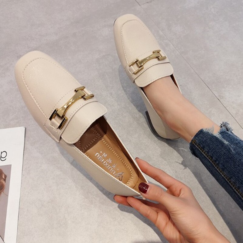 vrouwen platte schoenen herfst instappers dames platte schoenen pu leer zachte bodem vrouwelijke schoenen