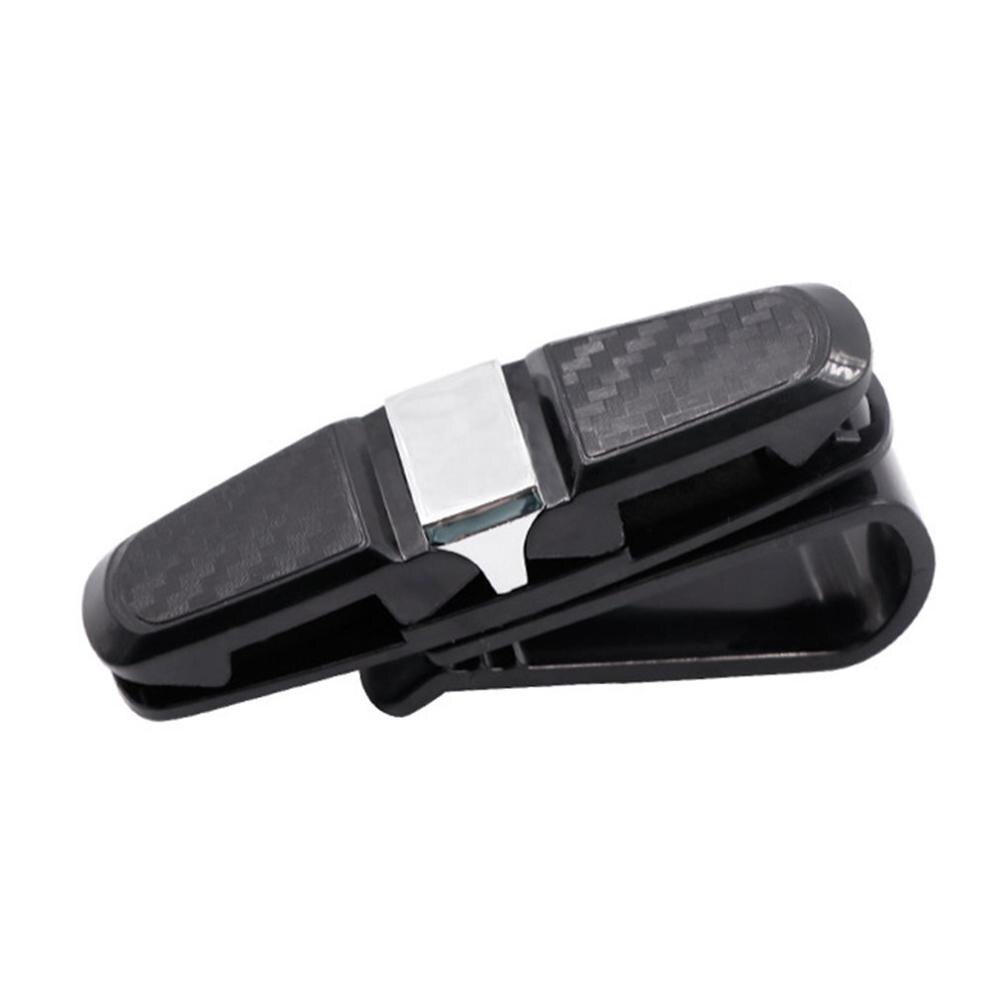 S-Type Carbon Solderen Auto Bril Clip Zonnebril Dubbele Clip Zonneklep Zonnebril Wetsvoorstel Houder Multifunctionele Auto Levert: Bright silver