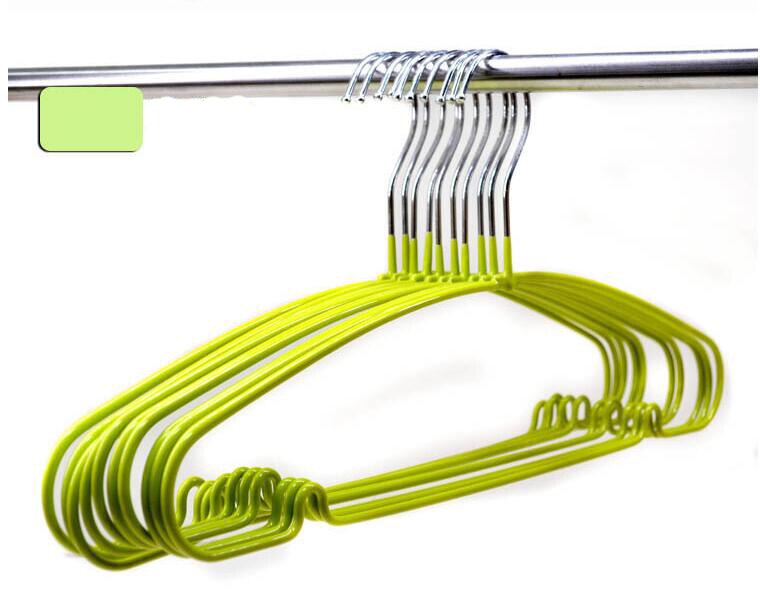 Cukierki kolor powlekane tworzywem metalowy wieszak na ubrania, antypoślizgowy stojak (20 części/partia): zielony