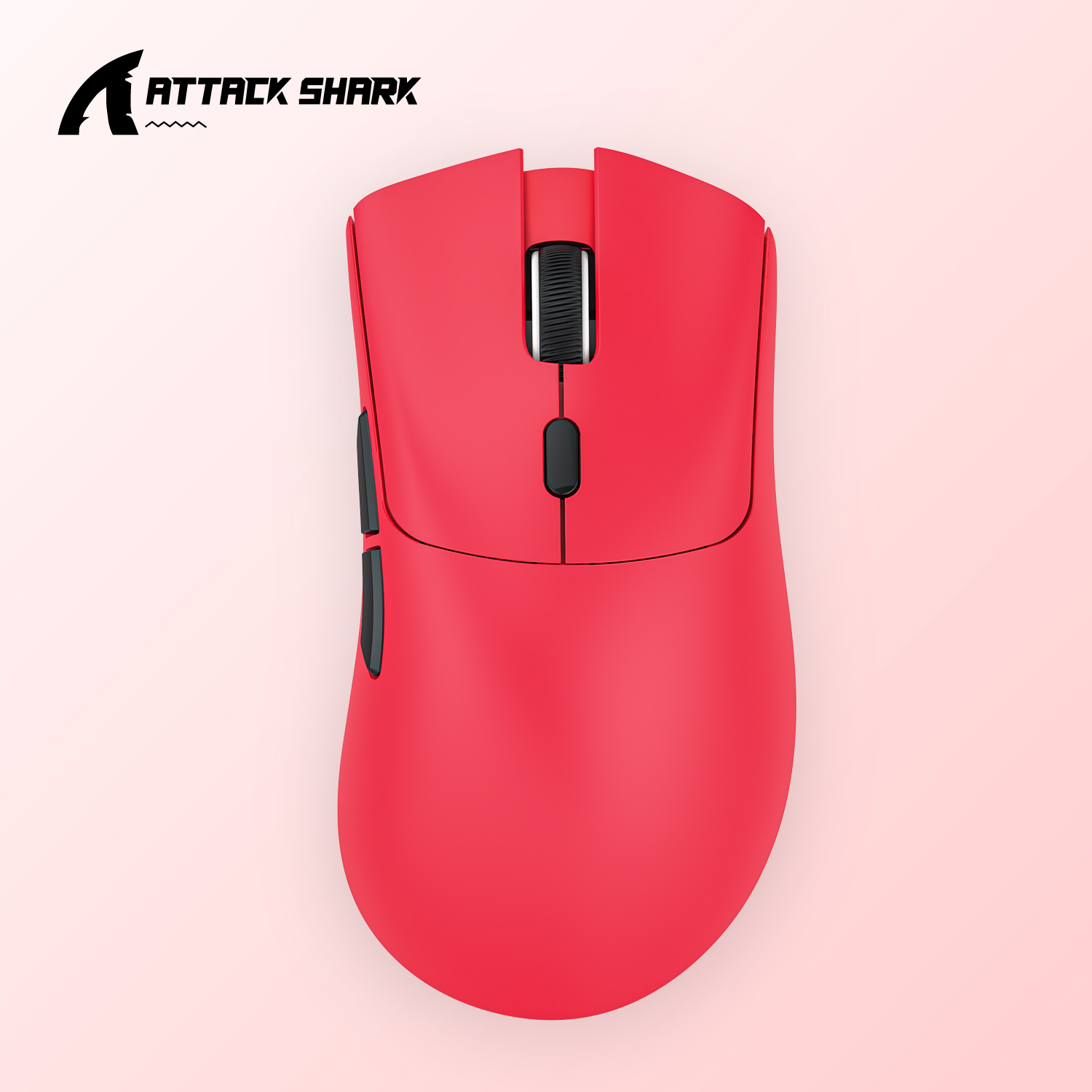 Attack Shark R1 ratón inalámbrico con Bluetooth para videojuegos, dispositivo con Sensor PAW3311, frecuencia de retorno de 1000Hz, trimodo, ergonómico, recargable: Rojo