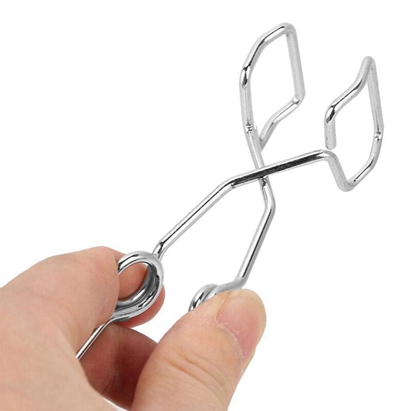 QWORK Lab Test Tube Clamps - 10 Pack Chrome-Plated Spring Clips With Finger Grip, 14.5cm Holders