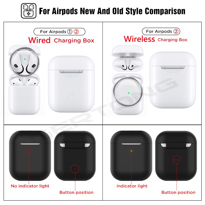 Funda para auriculares con funda de gancho para Apple Airpods 2 Airpods2 funda de silicona para Airpods 2 Caja de carga inalámbrica Bluetooth