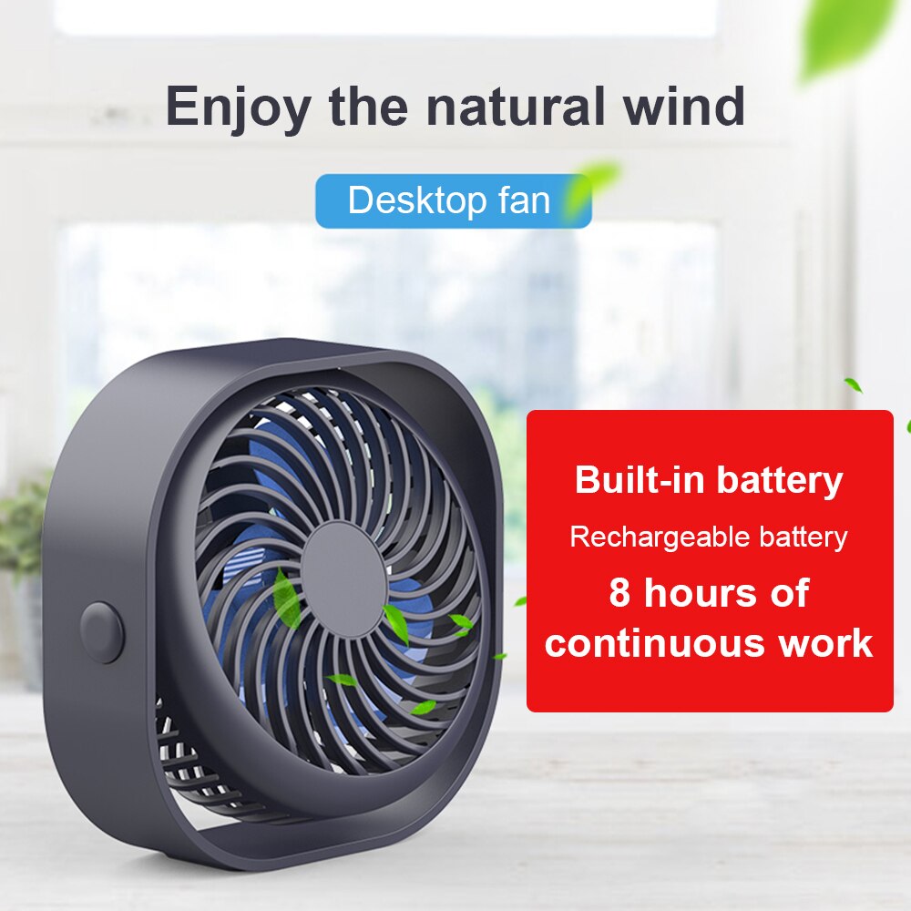 Draagbare Cooling Usb Desktop Fan 3 Speed Persoonlijke Met 360 Rotatie Verstelbare Hoek Voor Kantoor Huishoudelijke Reizen