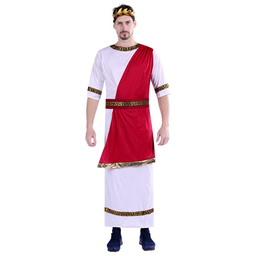 Umorden Couple Greek God Goddess Athena Costume Cosplay Grecian Toga Set for Women Men Adult Halloween Costumes Fancy Dress: men