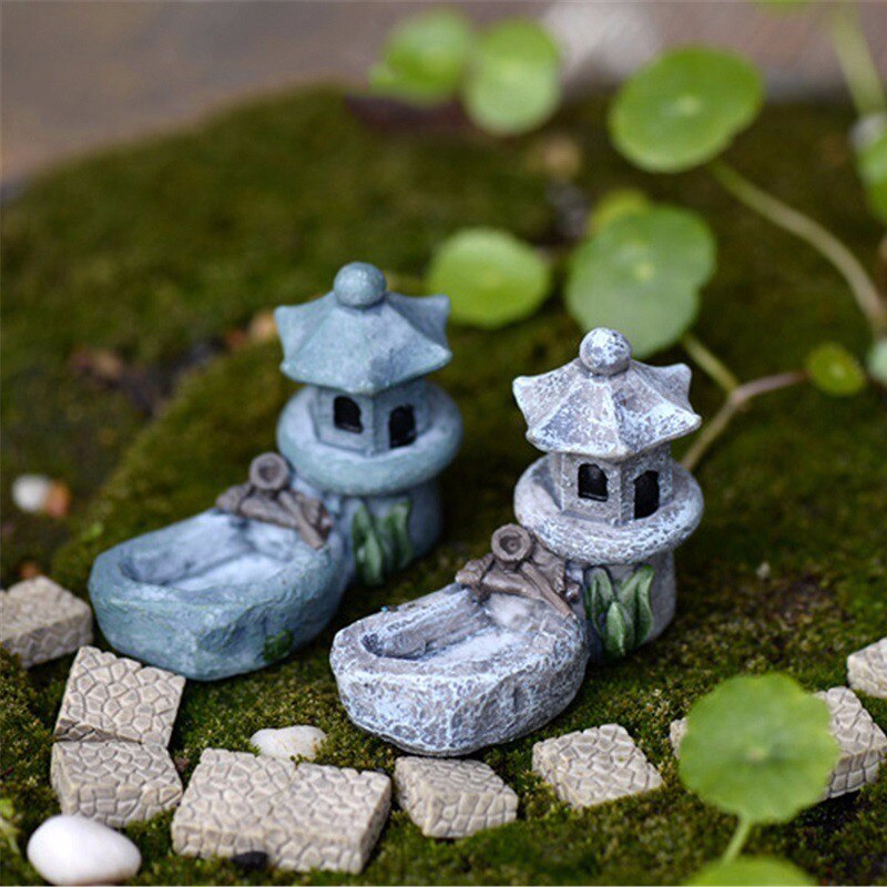 1 stk mini kunstig hus miniature bygning til fe haven mini håndværk miniatyr dekoration
