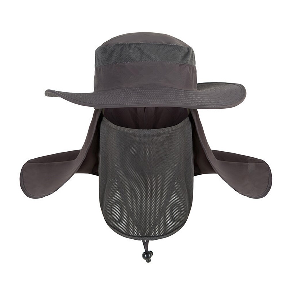 Fiskeri hat vandtæt uv beskyttelse solhætte udendørs hat fiskeri tøj til udendørs sportsfiskeri camping hinking: Mørkegrå