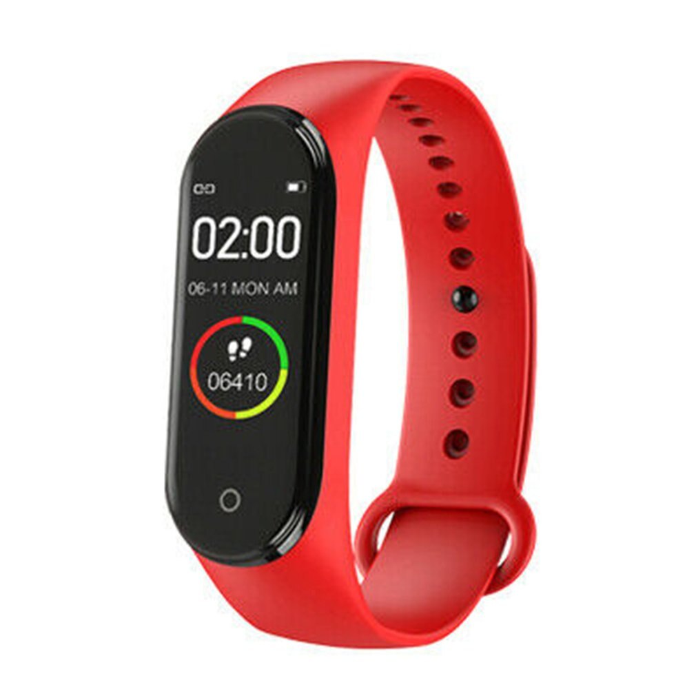 M4 Smart Armband 0.96Inch Kleurenscherm Slimme Horloge Sport Band Gezondheid Slaap Tracker Motion Hartslag Bluetooth Smart Armband: Rood