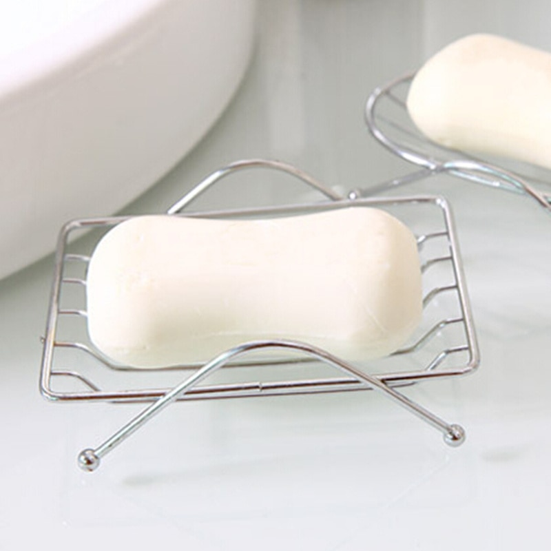 Magic Stainless Steel Soap Dishes Bathroom Hotel Single Layer Soap Holder Drainer Portable Storage Stand Container