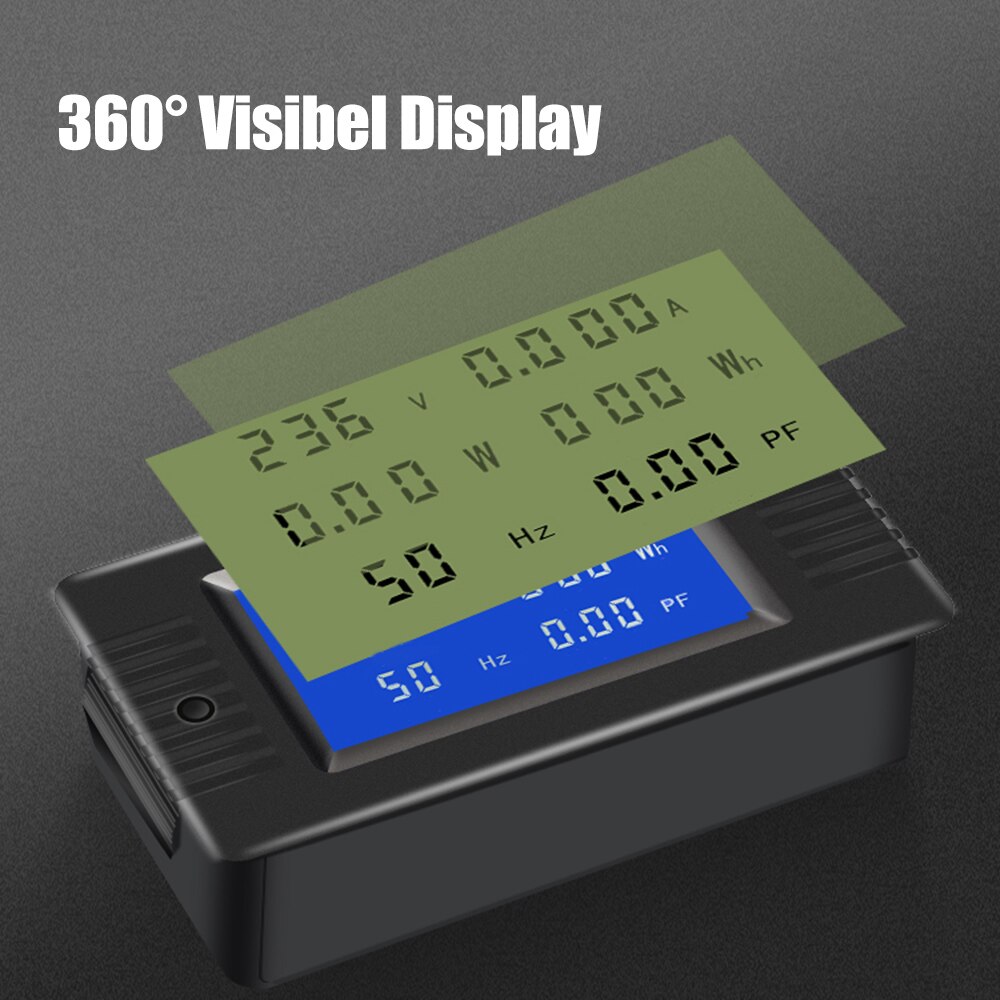 1pcs Open CT/Close CT AC Digital Display Power Monitor Meter Voltmeter Ammeter Frequency Factor Meter 100A