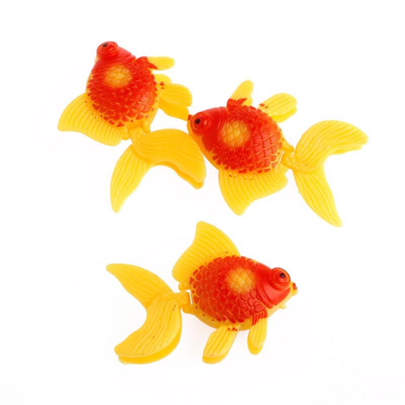3Pc Aquarium Fish Tank Plastic Swimming Gold Fish Ornament Artificial Decoration