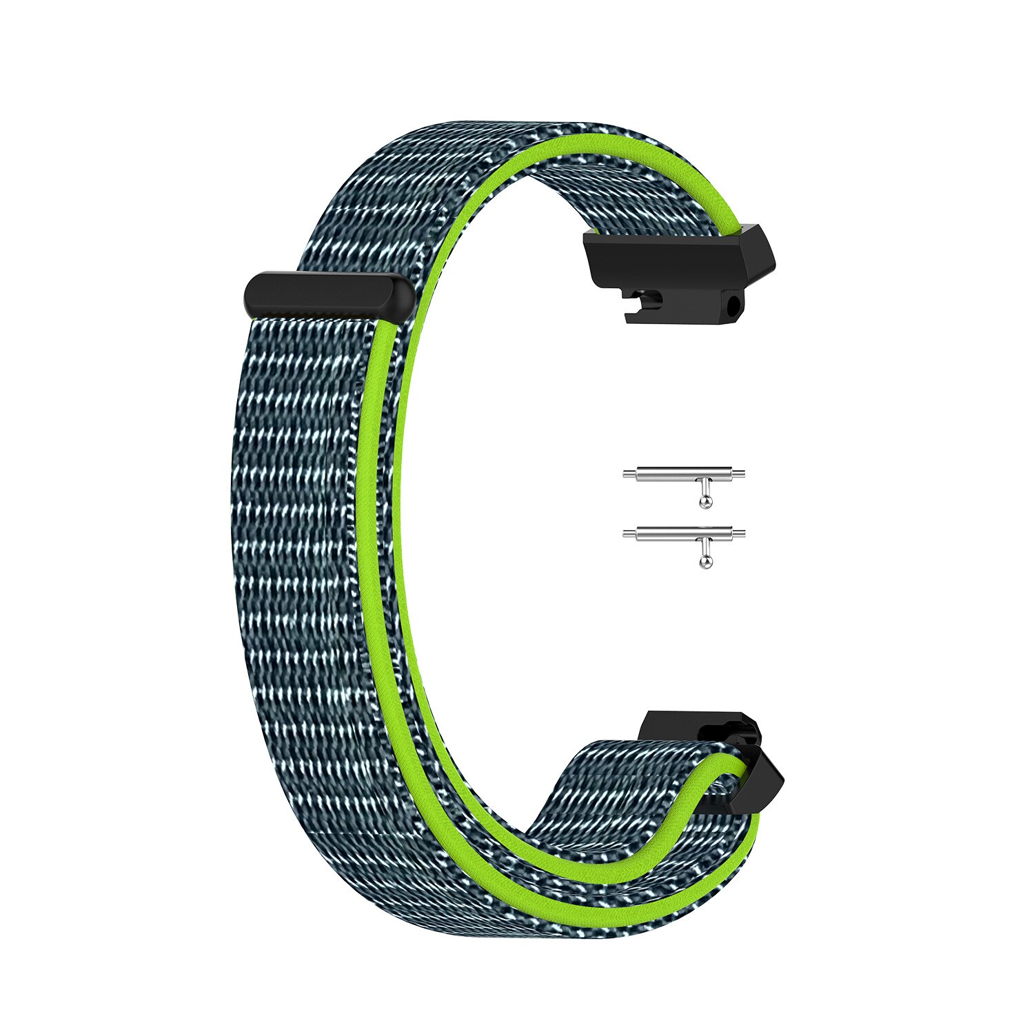 Zachte nylon loopbackband, geweven klittenband polsband, horlogeband voor fitbit inspire hr/inspire smartwatch: Felgeel