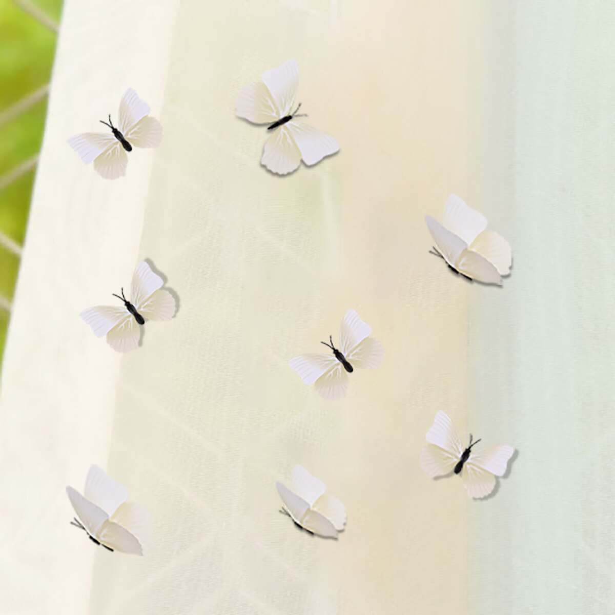 12Pcs Decals The Sticker Stickers On Butterflies Wall Wall Year Home Decorations 3D Butterfly PVC Wallpaper For Living Room: 7A