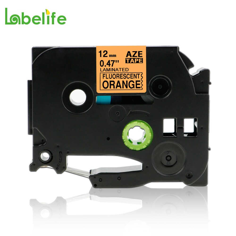 Labelife TZe-B31 Fluorescerende Oranje Compatibel Brother P-Touch Etiketteersystemen Tze Gelamineerd Standaard Lijm Tapes 12 Mm * 5 M