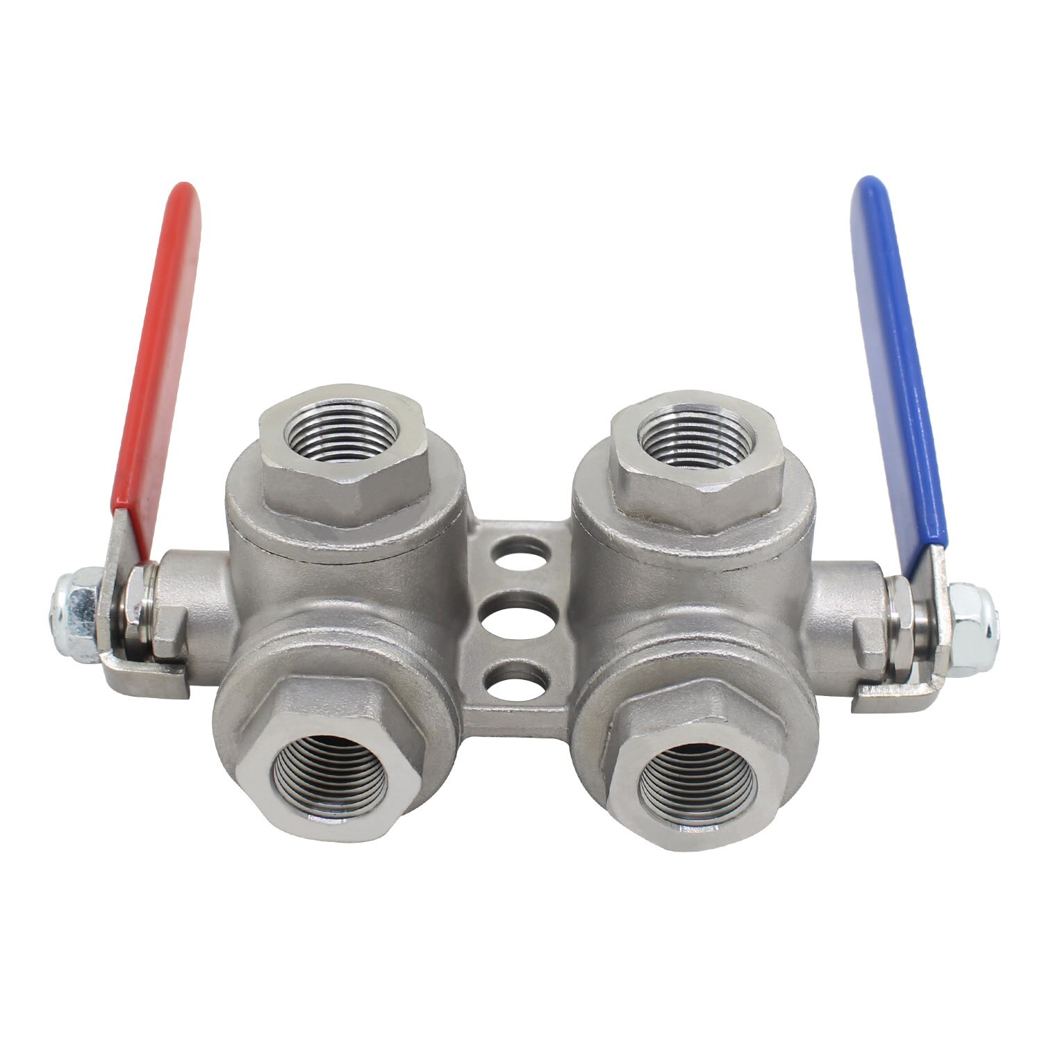 Six way ball valve for truck fuel tank heater preheater switching valve selector valve double switch with base Cast steel