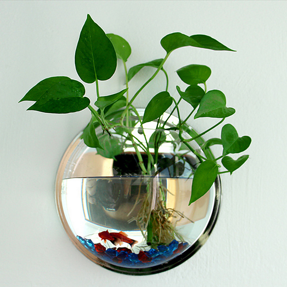 Maceta, planta de pared, cuenco colgante con burbujas, pecera, acuario, decoración artística para el hogar, pecera para decoración del hogar, Bol de 15 Cm de diámetro: Transparente