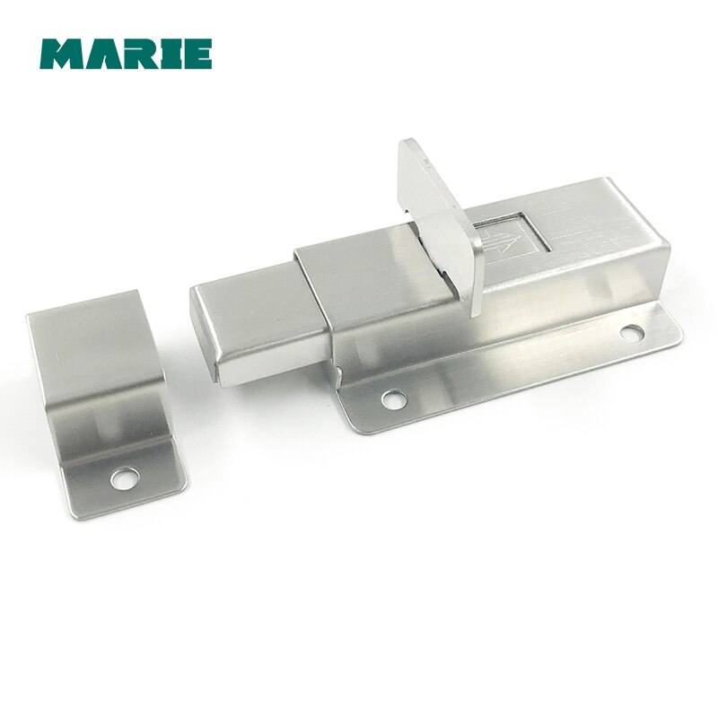 Silver Stainless Steel Door Latch Sliding Lock Barrel Bolt Latch Hasp Stapler Gate Safety Lock