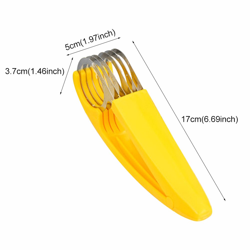 Practical Stainless Steel Home Kitchen Tool Restaurant Banana Slicer Easy Clean Cutter Fruit Vegetable Dishwasher Safe Handheld