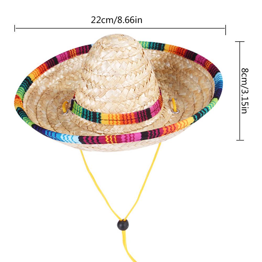 Sombrero de paja para perros de compañía Mini , Sombrero para el sol para gatos, sombreros de paja para en la playa, Sombrero de Estilo Hawaiano para perros Accesorios divertidos