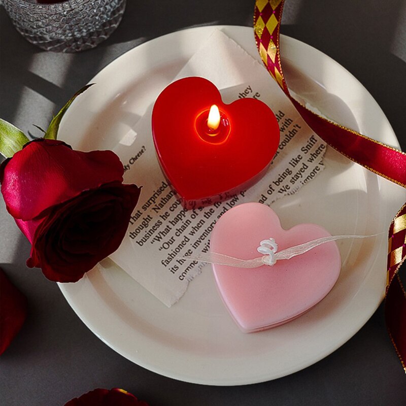 Hartvorm Kaarsen Liefde Kaarsen Voor Valentijnsdag Engagement Decoratieve Kaarsen Geurende Rookloze