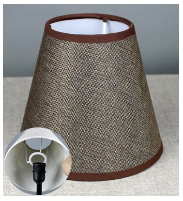 E27 e14 handgjorda linne lampskärm för vägglampa rustik sovrum sängkant mini bordslampa country retro lampskärm ljuskrona lock: E27 kaffe