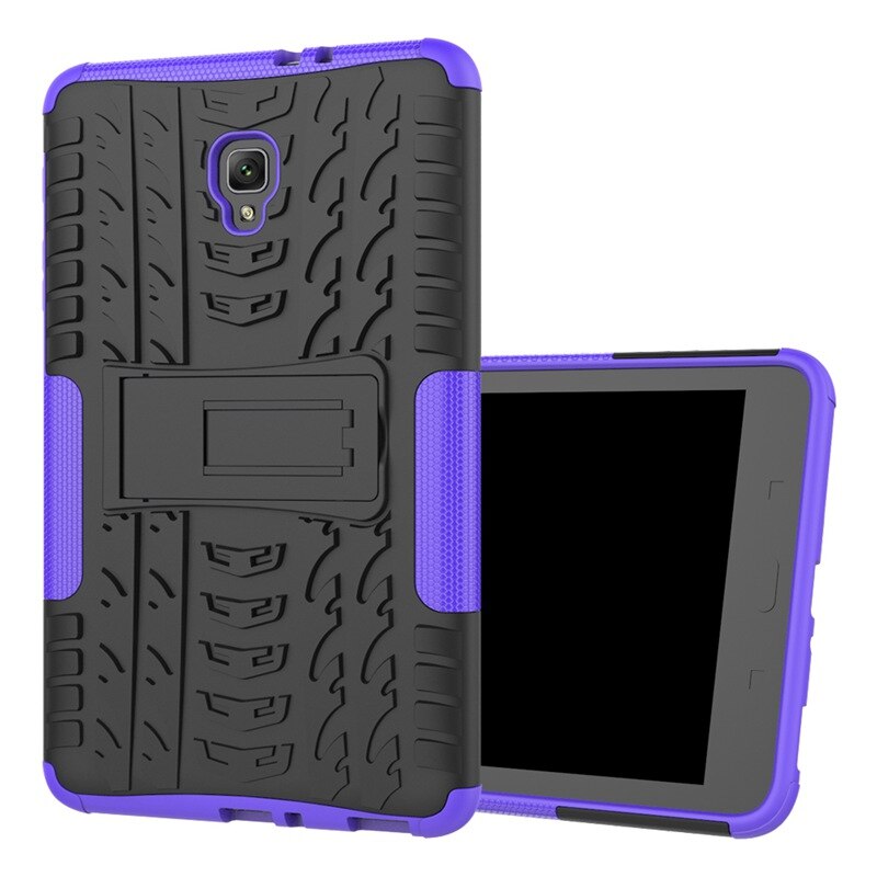 For Samsung galaxy Tab A 8.0 case for SM- T380 T385 Tablet Armor case TPU+PC Shockproof Stand Cover capa: Purple