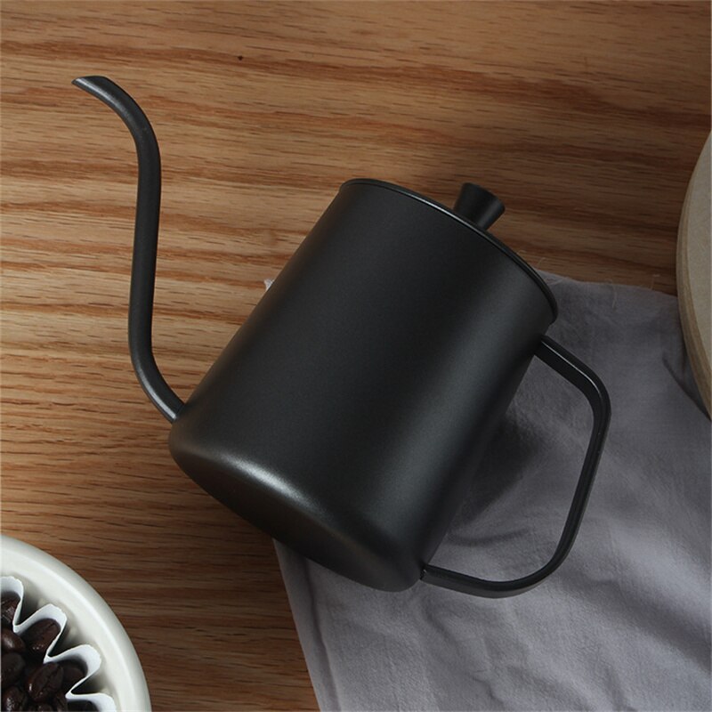 Drip Kettle 350ml 600ml Coffee Tea Pot Non-stick Coating Food Grade Stainless Steel Gooseneck Drip Kettle Swan Neck Thin Mouth