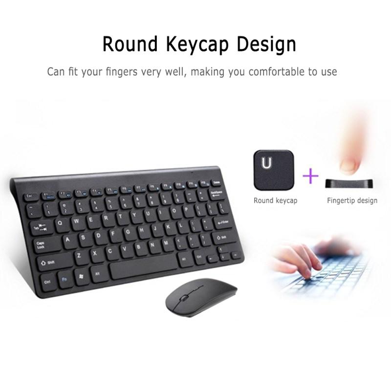 Protable 2.4GHz Wireless Keyboard Cordless Mini Keyboard Mouse Combo Set For Notebook Laptop Desktop PC Computer