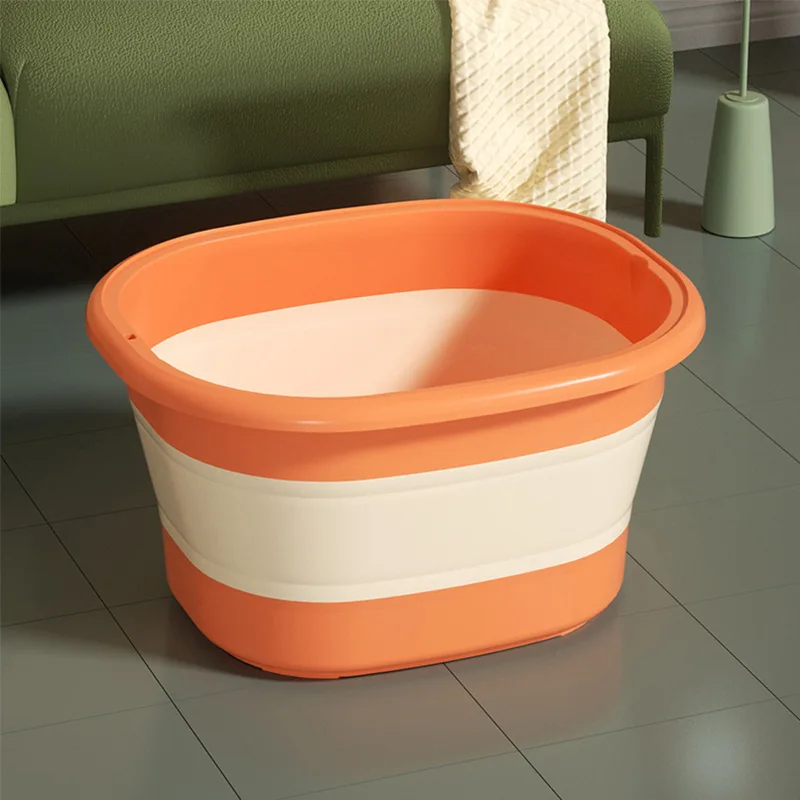 Voetenbad Emmer Massage Voetenwas Vrije tijd Gezondheid Emmer Opvouwbaar Thuis Kinderen Voetenbad Wastafel Draagbaar Soak Voetenbad Voetspa: Oranje