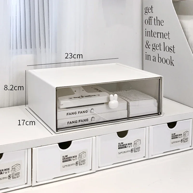 Cajón de escritorio organizador Kawaii Ins, caja de almacenamiento de combinación libre, horquilla de plástico, maquillaje, cosméticos, estante organizador de almacenamiento de escritorio