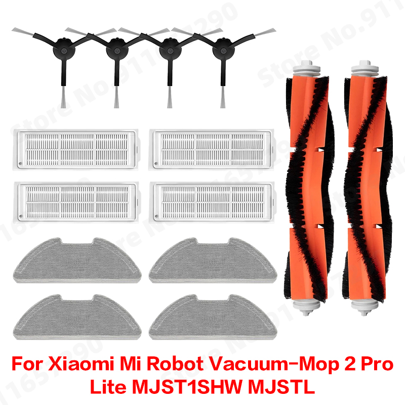 Para Xiaomi Mi Robot aspirador-mopa 2 Pro/Lite MJST1SHW MJSTL Cepillo principal lateral tanque de agua caja de polvo paño de mopa accesorios de filtro HEPA: Gris oscuro
