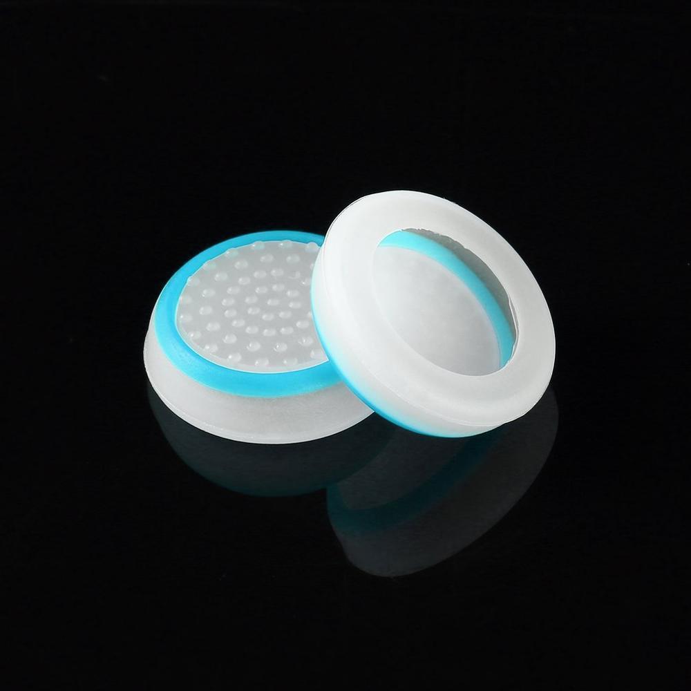 4 pcs Silicone Analog Thumb Stick Grips Cover for PlayStation 4 PS4 Pro Slim for XboxController Thumbstick Caps for Xbox One: white-blue