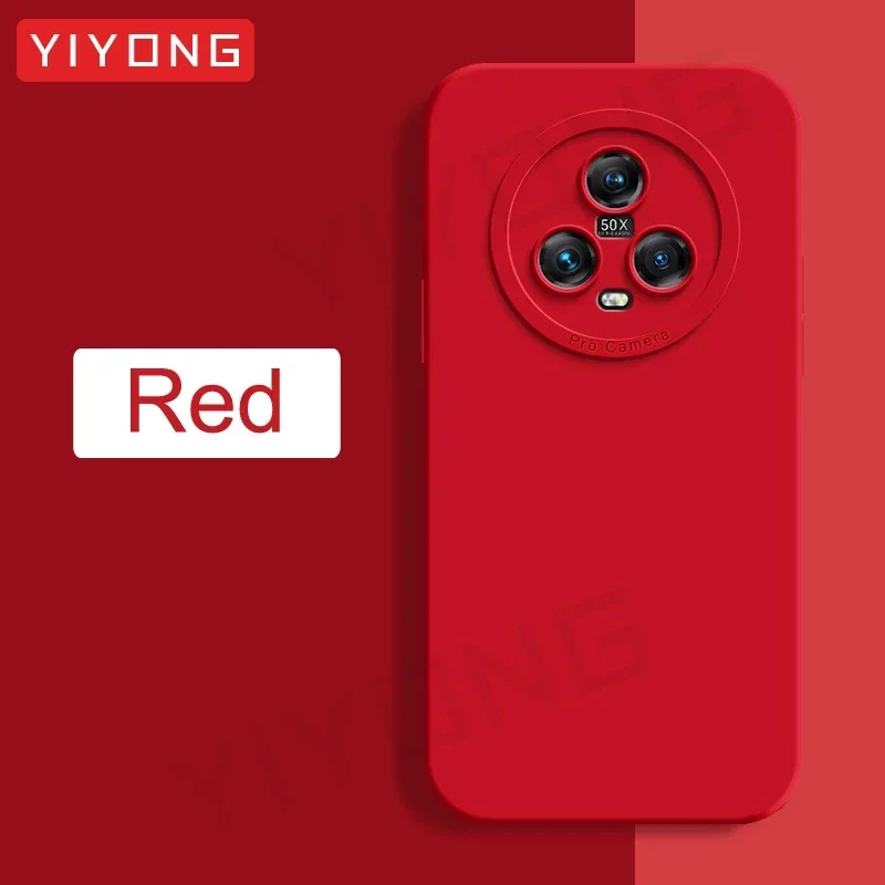 Magic5 Pro Case YIYONG Silky Soft Liquid Silicone Cover For Huawei Honor Magic 5 Lite 6 Pro 5G Magic6 Shockproof Phone Cases: ABS / Red