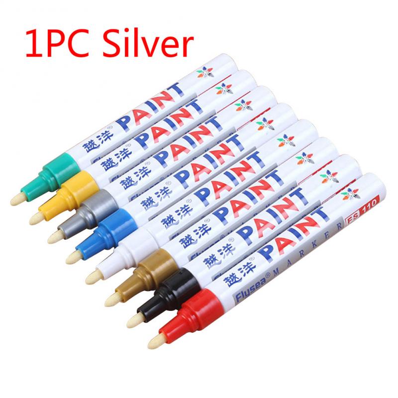 12 kleuren verfmarkers doodle pen verf auto's pen doodle pen universele verfmarkers voor kantoor studeren: 1pc zilver