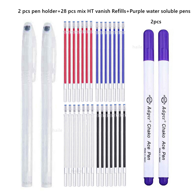 Haile Fabric Markers Fade Out for Drawing Lines Disappearing Marker Pens Patchwork Fabric PP Multi Purpose DIY Craft Sewing Tool: WHITE