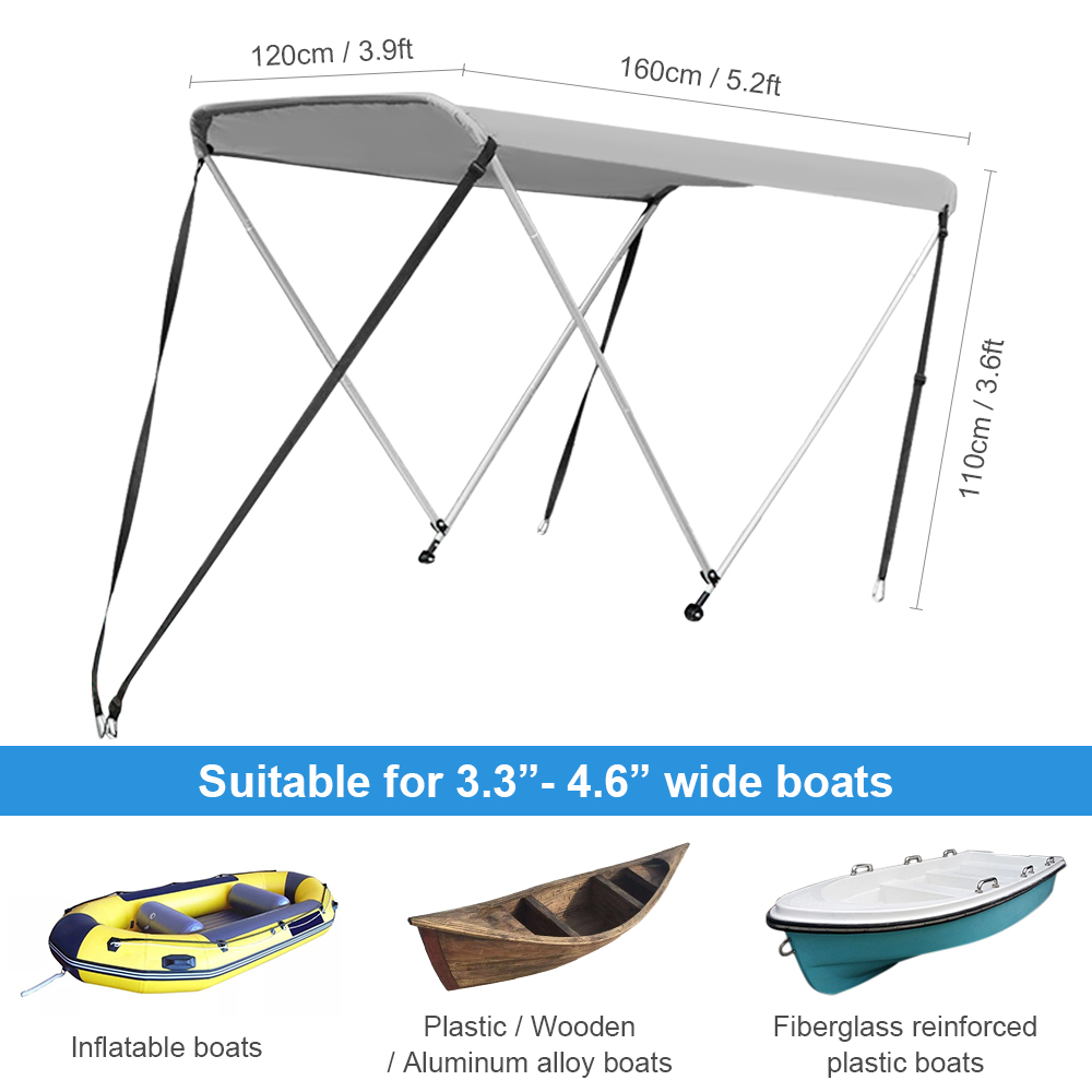 Waterproof Boat Bimini Top Cover Waterproof Anti-UV Kayak Boat Canopy Awning Kayak Canoe Surfing Tent Sun Shade