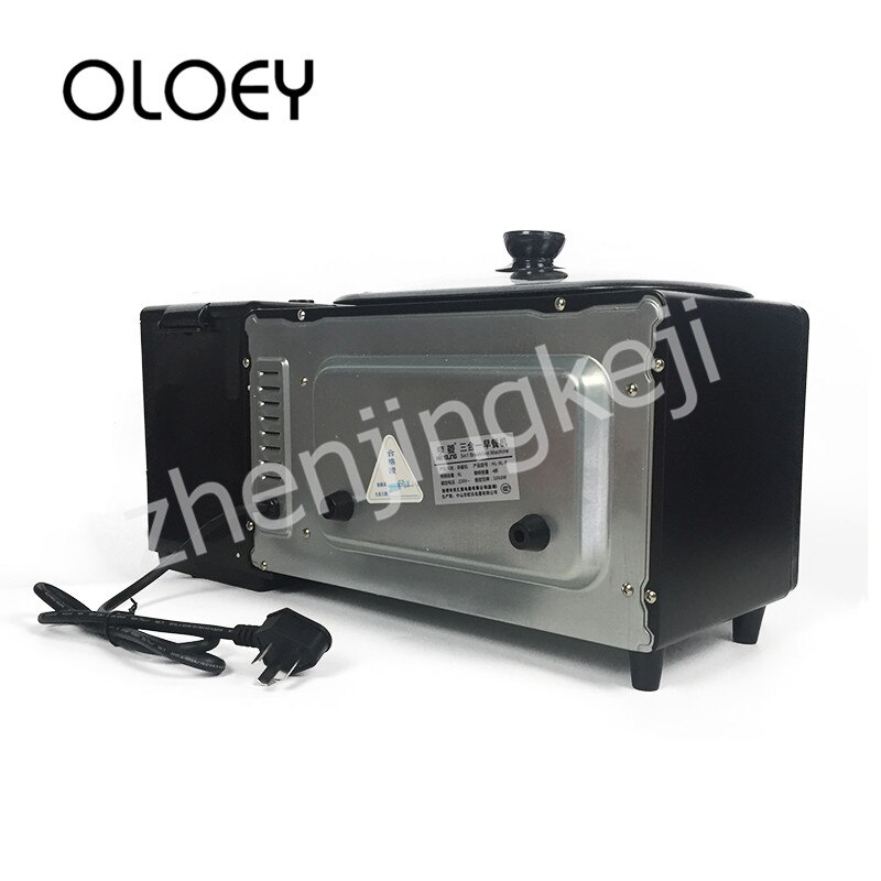 Multifunctional Three-in-one Breakfast Machine Electric Oven Coffee Machine Grilled Overheating Protection Stainless Steel Black