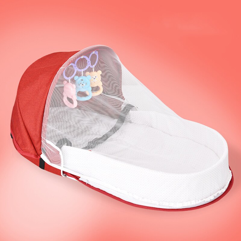 Baby klapp bett reise cradle mit moskitonetz tragbare mobile krippe nest bett infant cradle multi-funktion: Rot