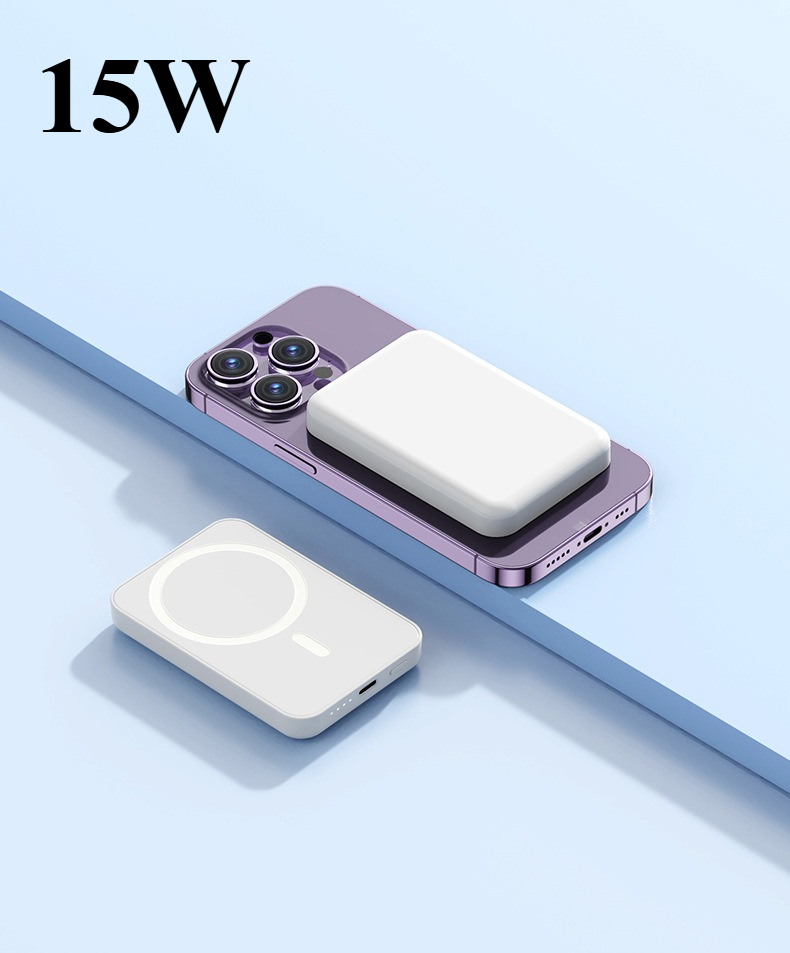 Banco de carga magnético Magsafe, Banco de energía inalámbrico portátil, carga rápida de 15W, batería externa de 10000mAh para la serie iPhone: Rojo / 20000mah