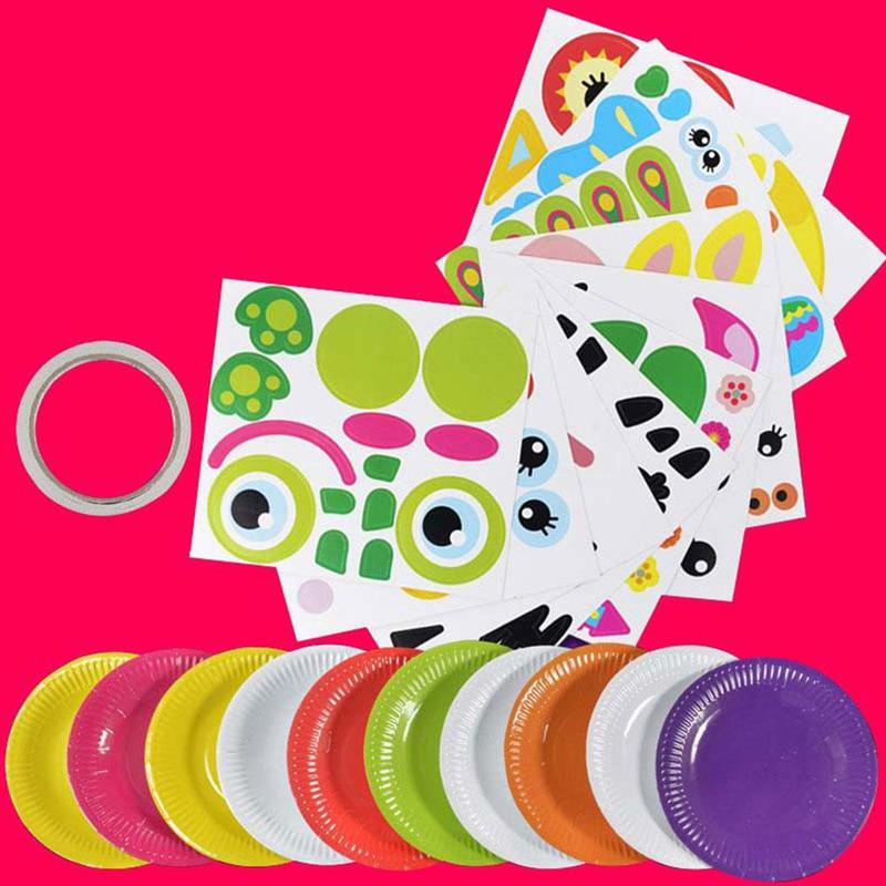 10Pcs Diy Plaat Kid 'S Handgemaakte Educatief Pakket Ouder-kind Speelgoed Set Sticker Schilderen Kleuterschool Diy Productie Puzzel